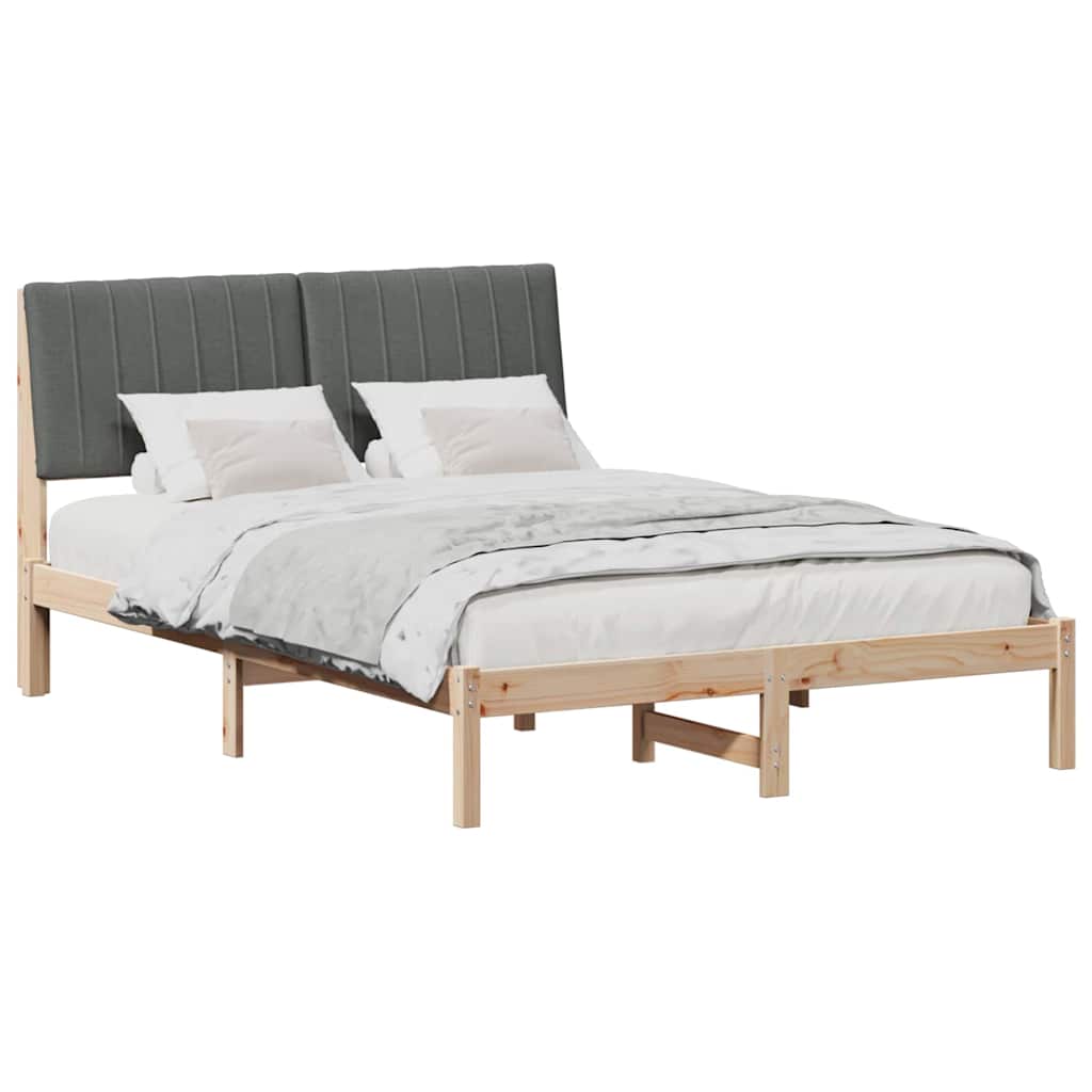 vidaXL Ramka łóżka Brązowy 135 x 190 cm Lite drewno sosnowe
