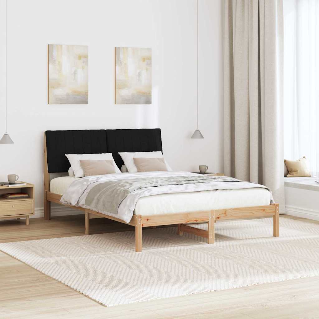 vidaXL Ramka łóżka Brązowy 135 x 190 cm Lite drewno sosnowe