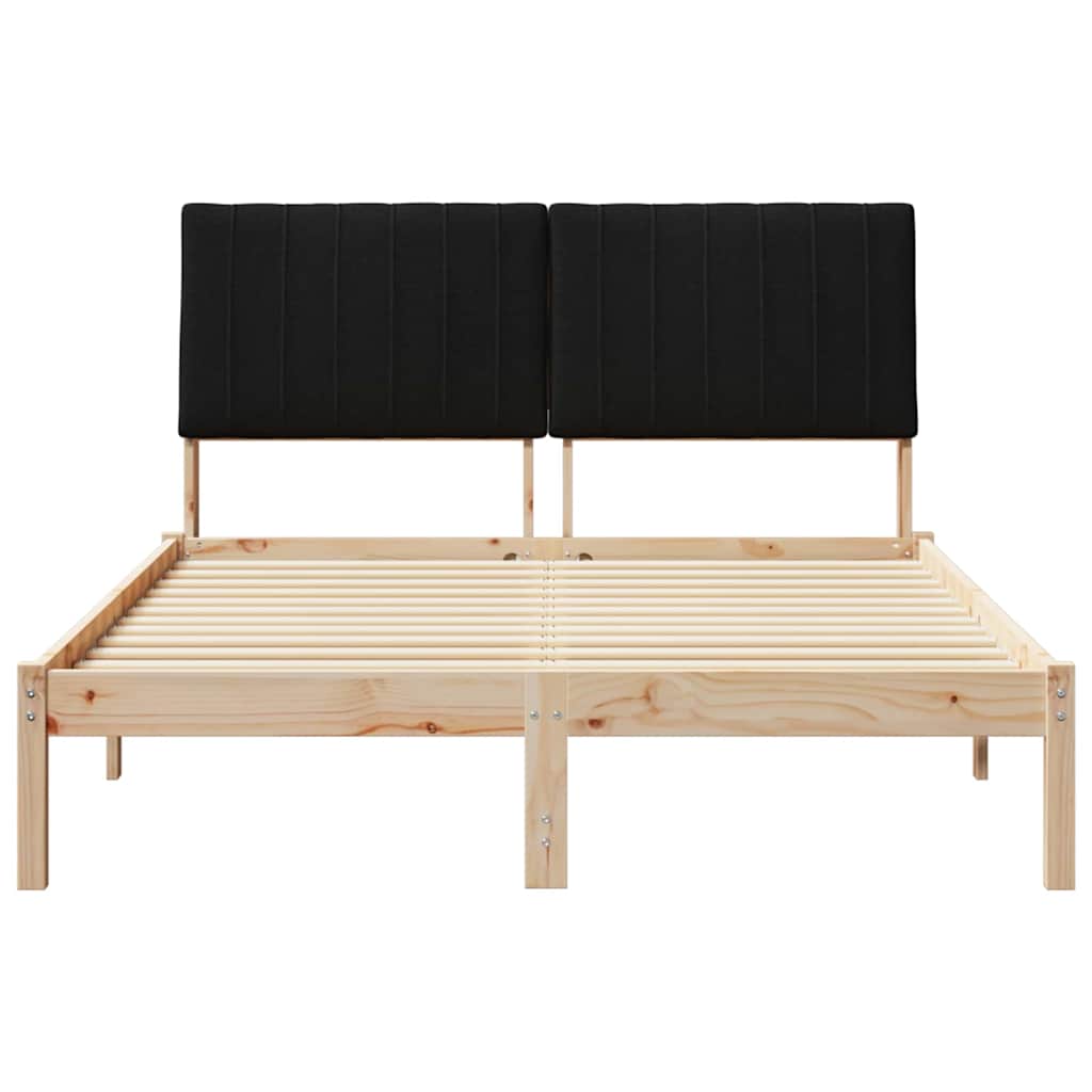 vidaXL Ramka łóżka Brązowy 135 x 190 cm Lite drewno sosnowe