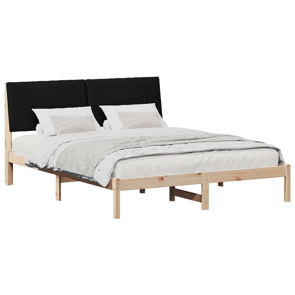 vidaXL Ramka łóżka Brązowy 135 x 190 cm Lite drewno sosnowe