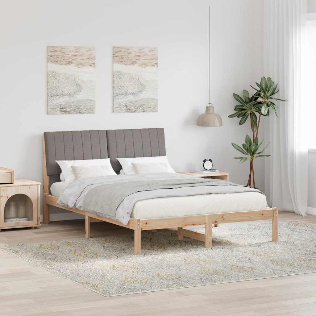 vidaXL Ramka łóżka Brązowy 135 x 190 cm Lite drewno sosnowe