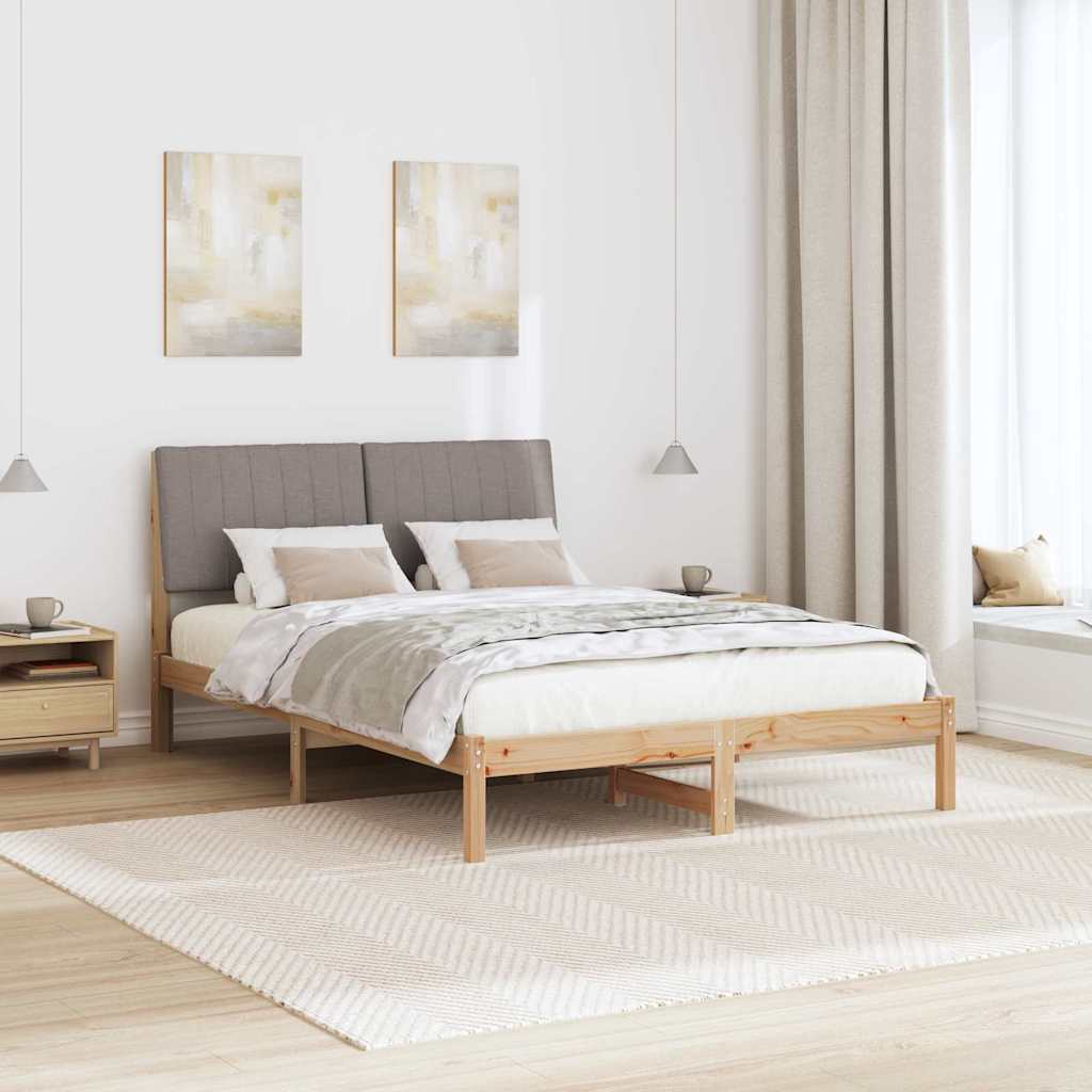 vidaXL Ramka łóżka Brązowy 135 x 190 cm Lite drewno sosnowe
