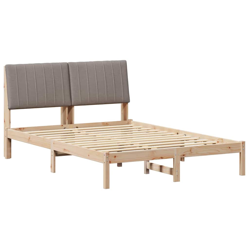 vidaXL Ramka łóżka Brązowy 135 x 190 cm Lite drewno sosnowe