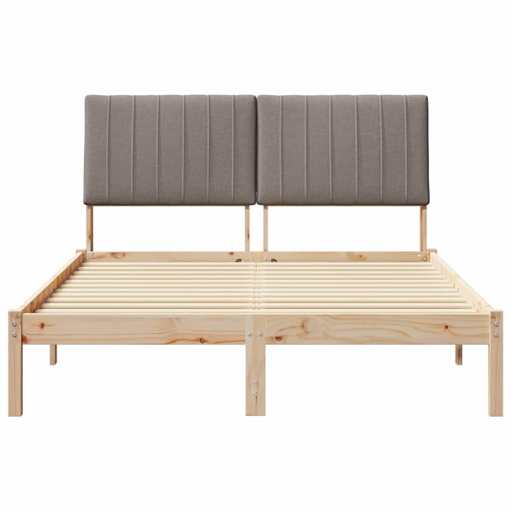 vidaXL Ramka łóżka Brązowy 135 x 190 cm Lite drewno sosnowe