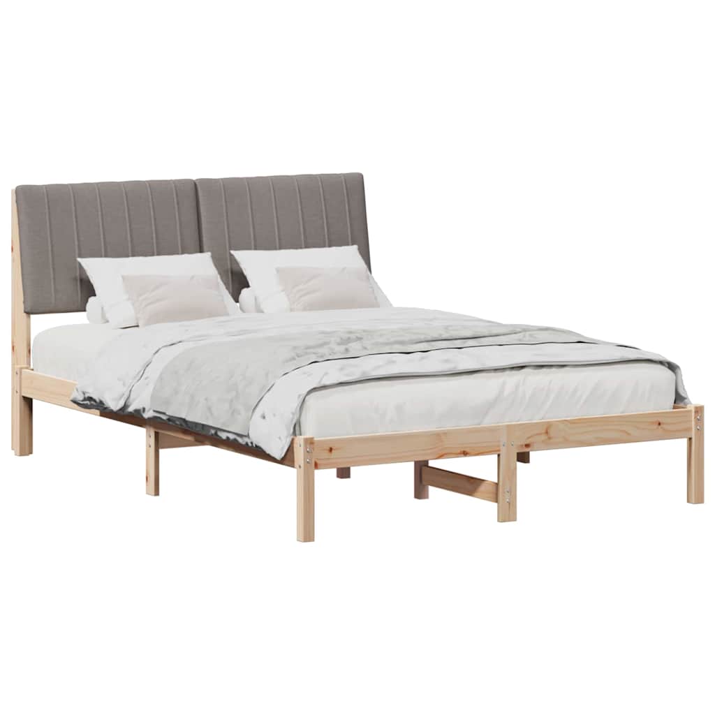 vidaXL Ramka łóżka Brązowy 135 x 190 cm Lite drewno sosnowe