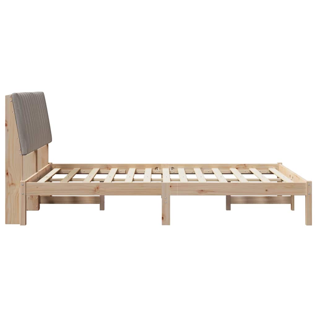 vidaXL Ramka łóżka Brązowy 135 x 190 cm Lite drewno sosnowe