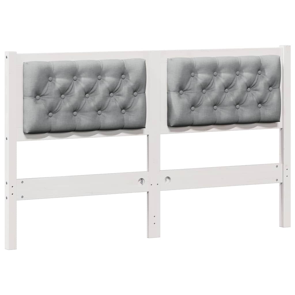 vidaXL Zagłówek Inny Biały i jasnoszary 140 cm Lite drewno sosnowe