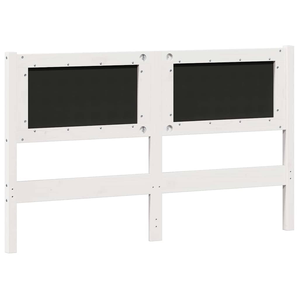 vidaXL Zagłówek Inny Biały i jasnoszary 140 cm Lite drewno sosnowe