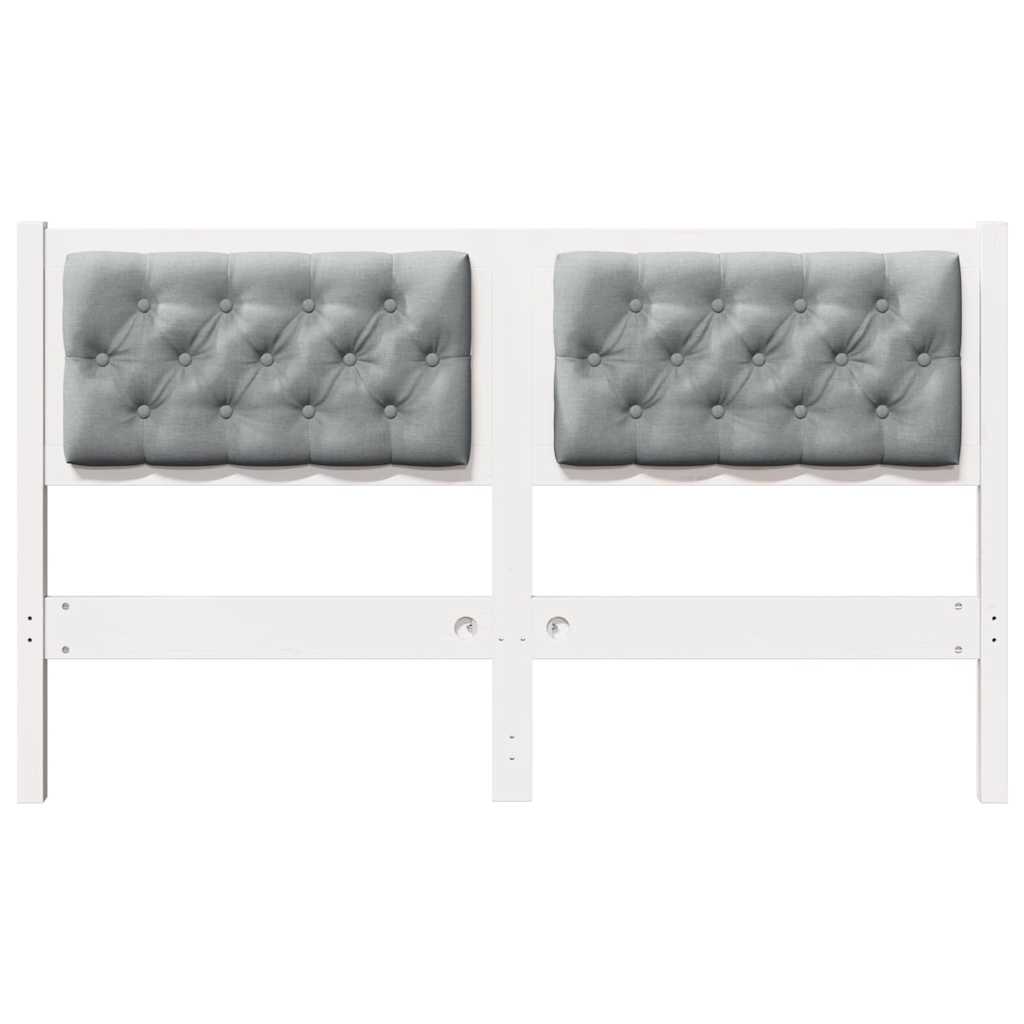 vidaXL Zagłówek Inny Biały i jasnoszary 140 cm Lite drewno sosnowe