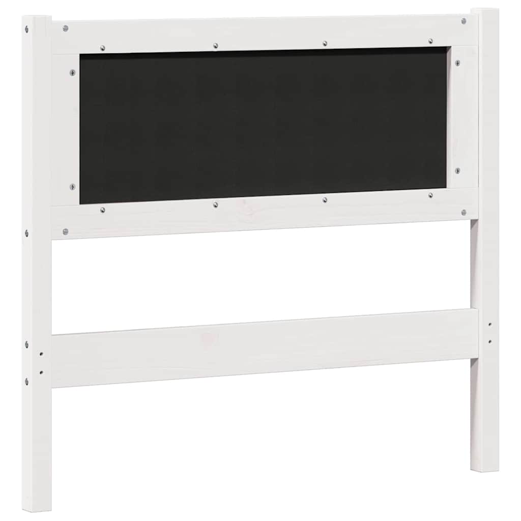 vidaXL Zagłówek Inny Biały i jasnoszary 90 cm Lite drewno sosnowe