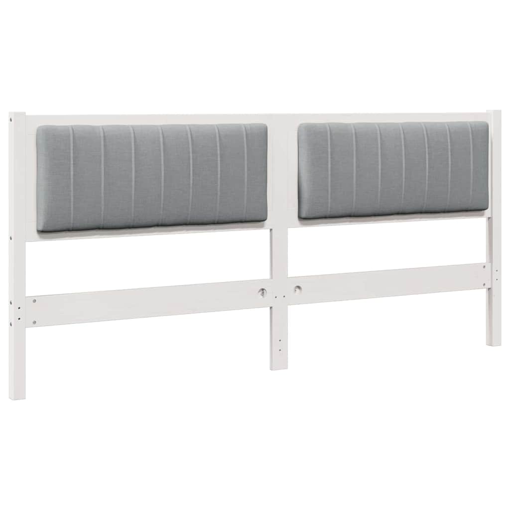 vidaXL Tapicerowane wezgłowie Biały 180 cm Lite drewno sosnowe
