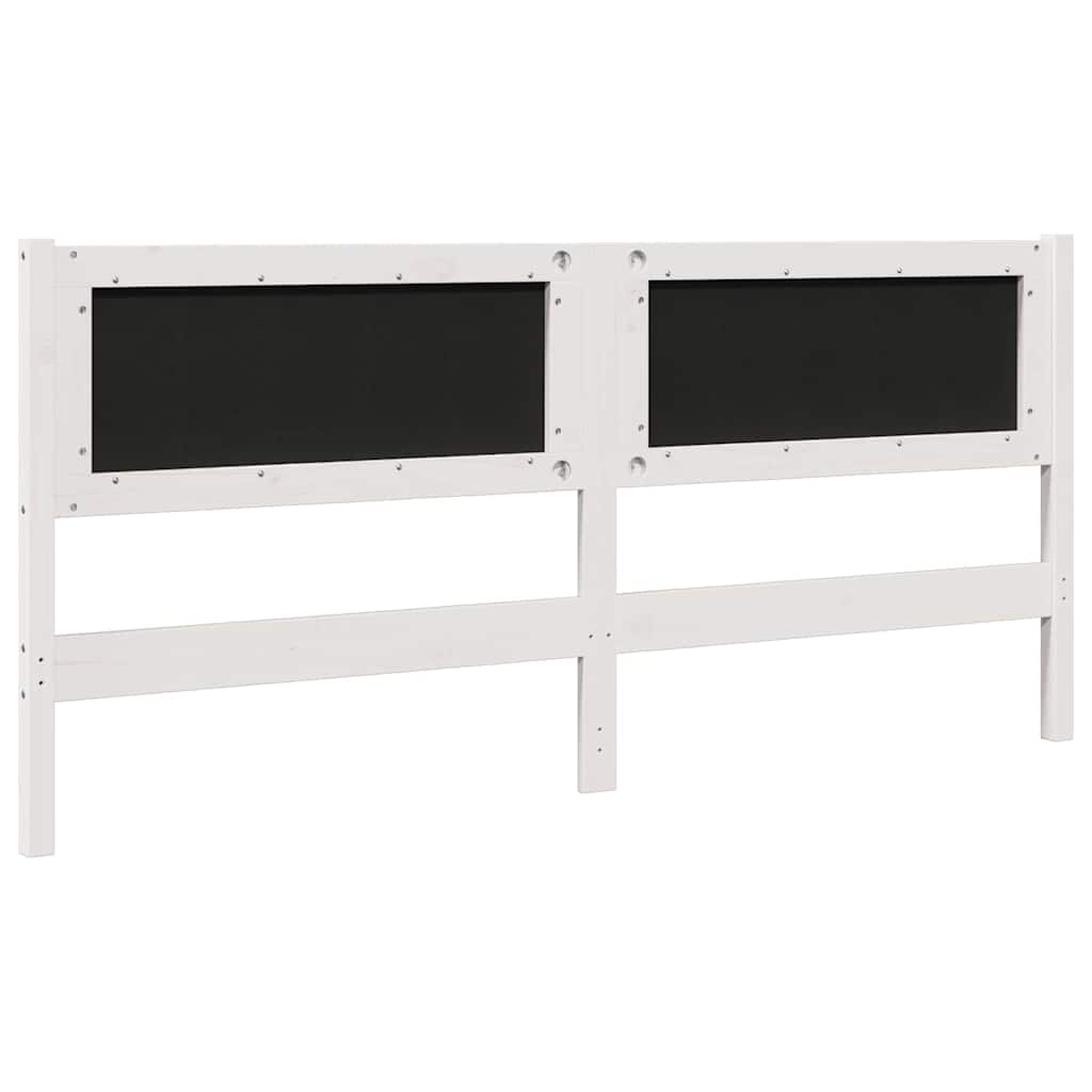 vidaXL Tapicerowane wezgłowie Biały 180 cm Lite drewno sosnowe