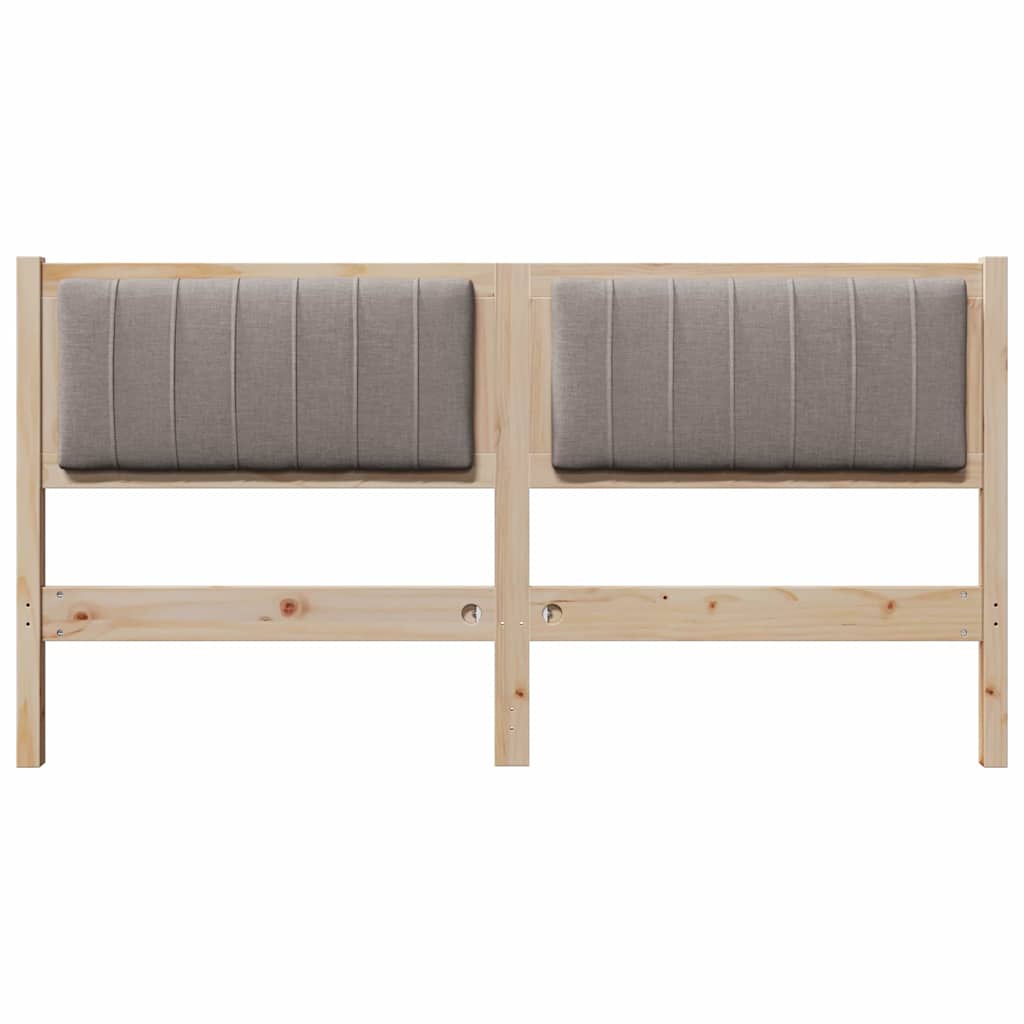 vidaXL Tapicerowane wezgłowie Brązowy 160 cm Lite drewno sosnowe