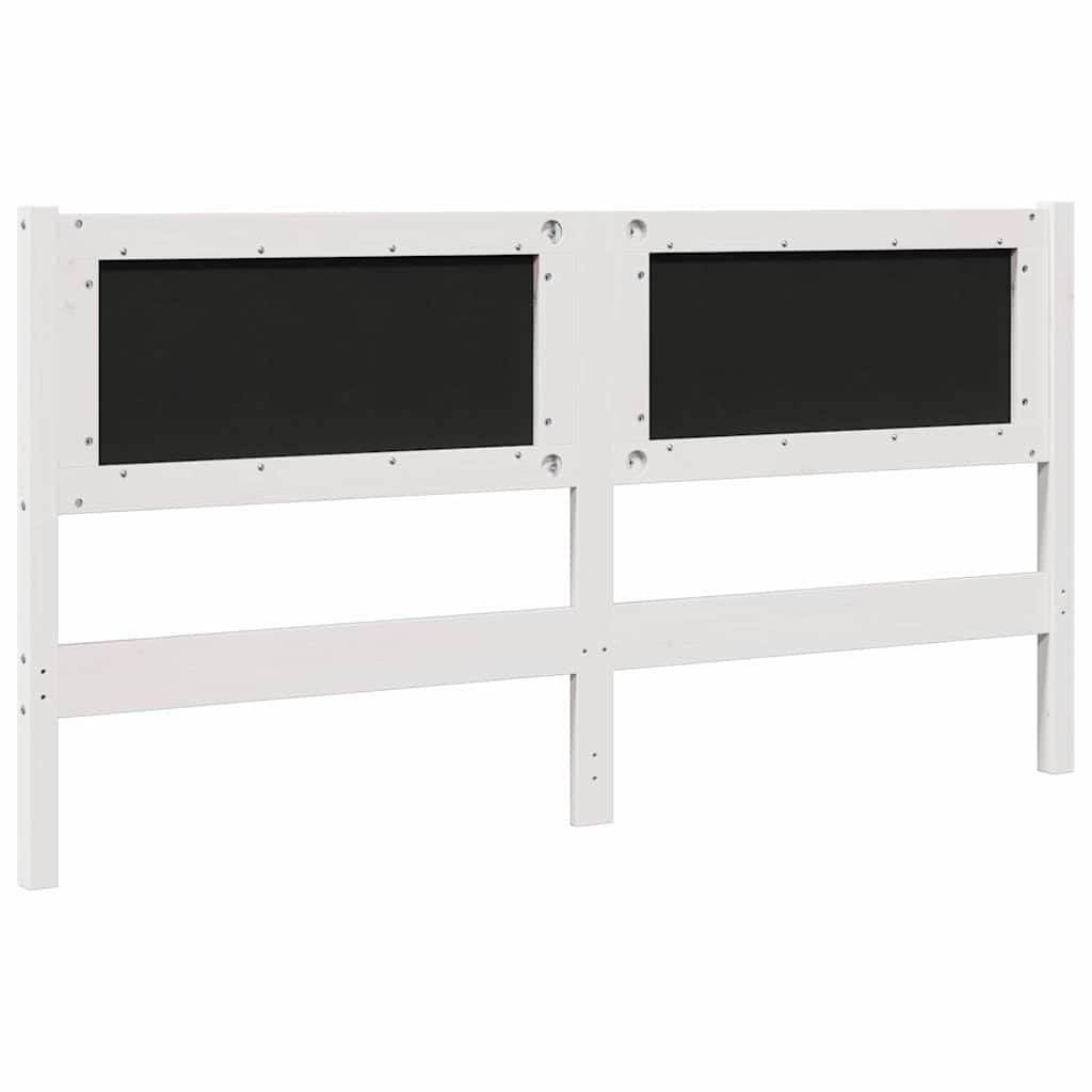vidaXL Tapicerowane wezgłowie Biały 160 cm Lite drewno sosnowe