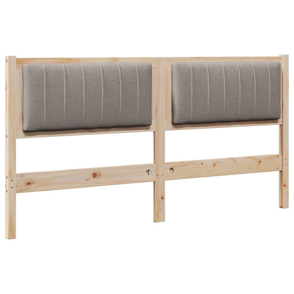 vidaXL Tapicerowane wezgłowie Brązowy 150 cm Lite drewno sosnowe