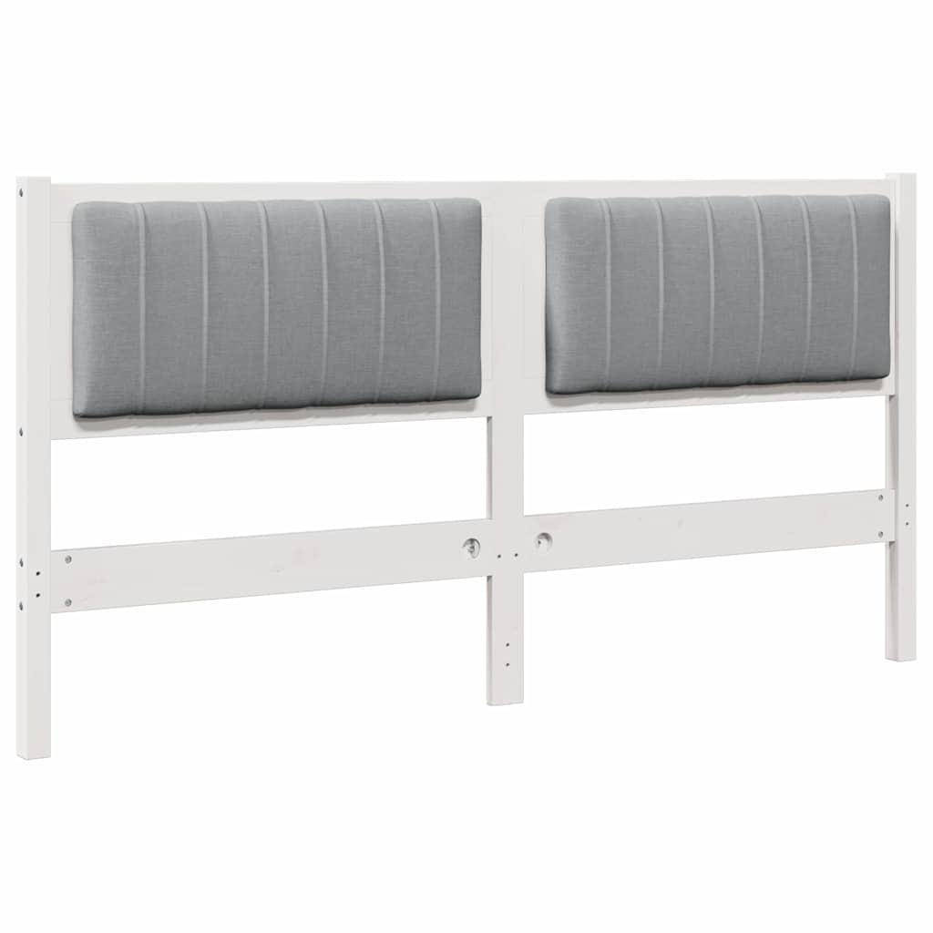 vidaXL Tapicerowane wezgłowie Biały 150 cm Lite drewno sosnowe