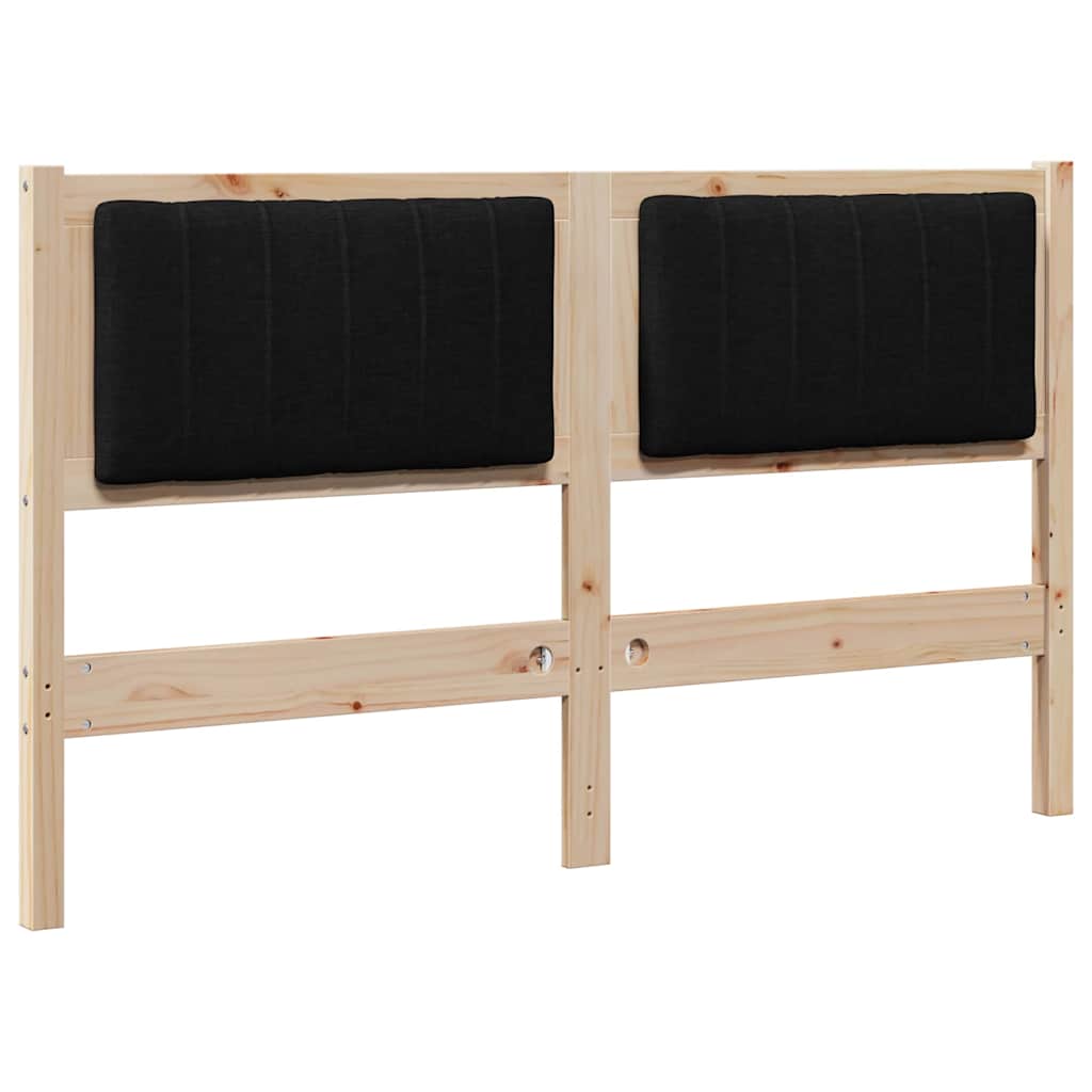 vidaXL Tapicerowane wezgłowie Brązowy 140 cm Lite drewno sosnowe
