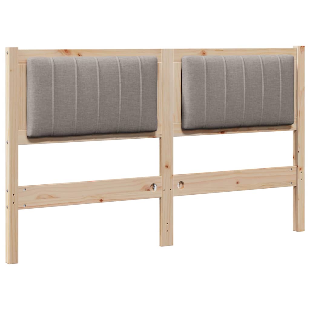 vidaXL Tapicerowane wezgłowie Brązowy 140 cm Lite drewno sosnowe