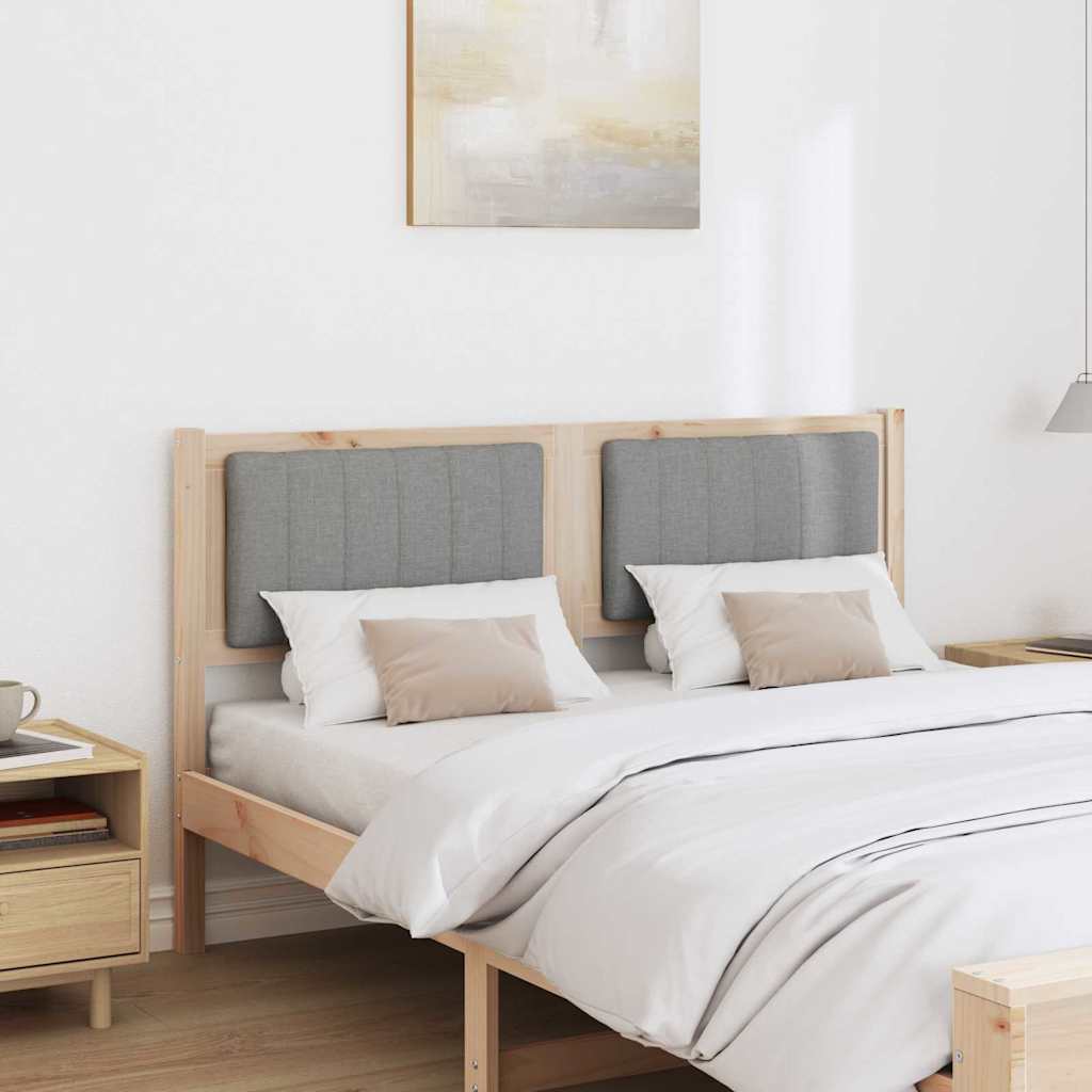 vidaXL Tapicerowane wezgłowie Brązowy 135 cm Lite drewno sosnowe