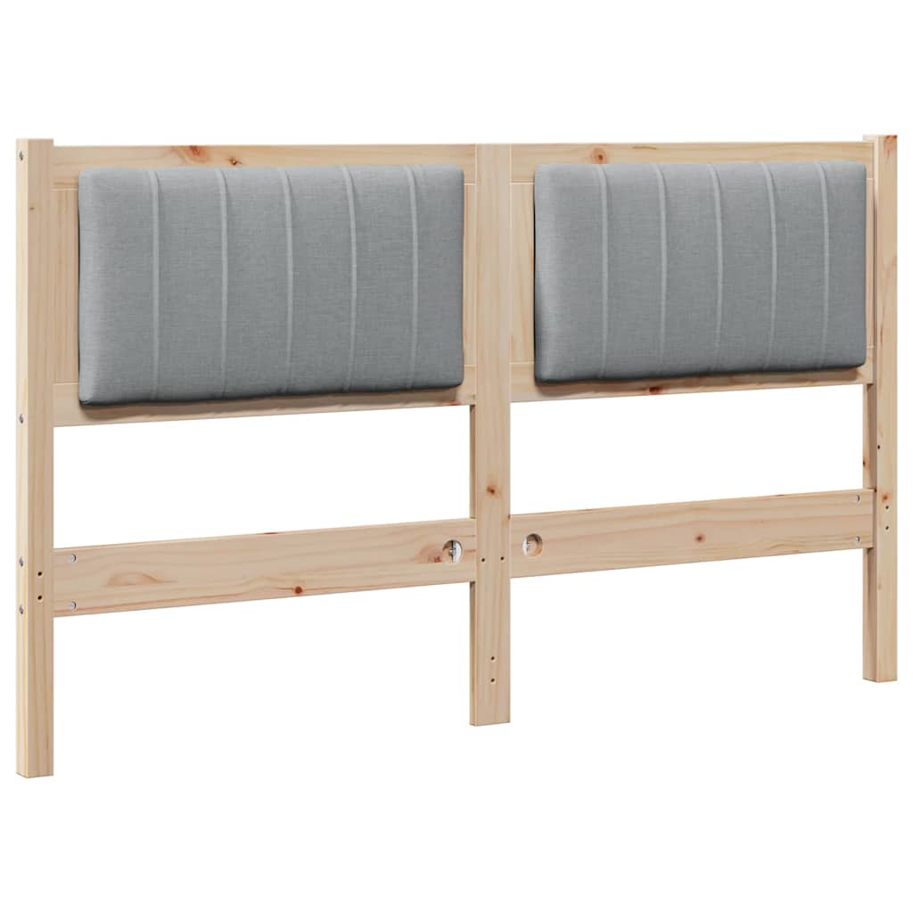 vidaXL Tapicerowane wezgłowie Brązowy 135 cm Lite drewno sosnowe