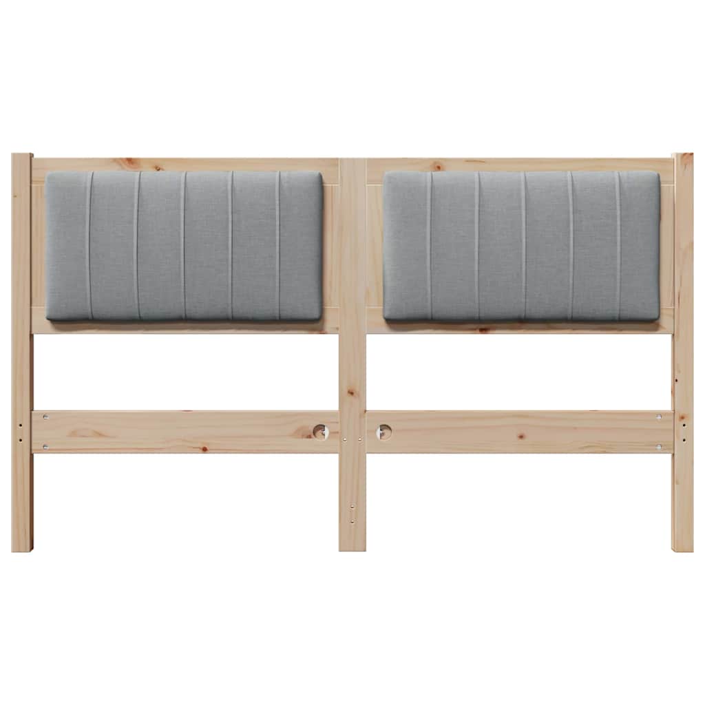 vidaXL Tapicerowane wezgłowie Brązowy 135 cm Lite drewno sosnowe