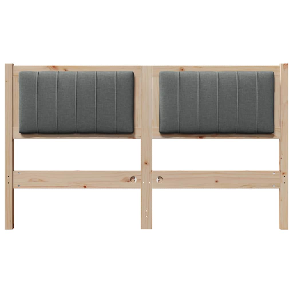 vidaXL Tapicerowane wezgłowie Brązowy 135 cm Lite drewno sosnowe