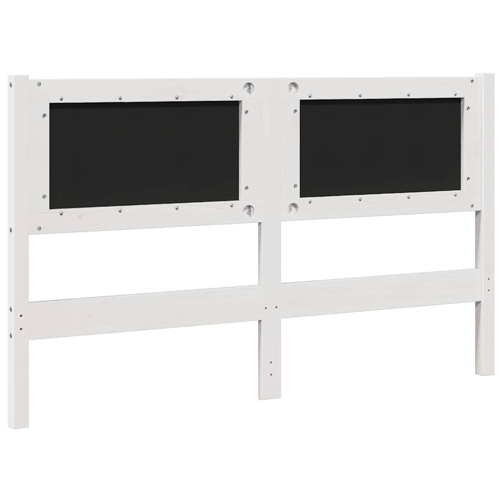 vidaXL Tapicerowane wezgłowie Biały 135 cm Lite drewno sosnowe