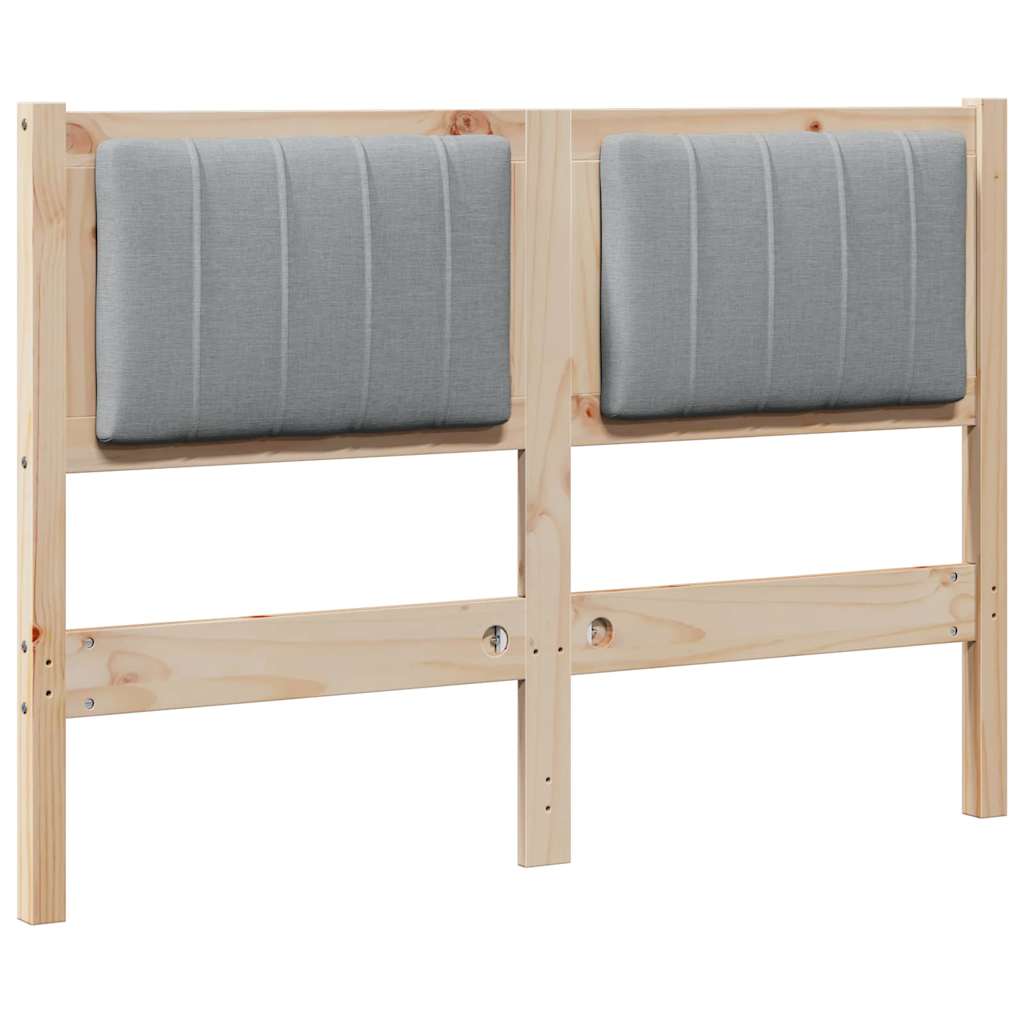 vidaXL Tapicerowane wezgłowie Brązowy 120 cm Lite drewno sosnowe