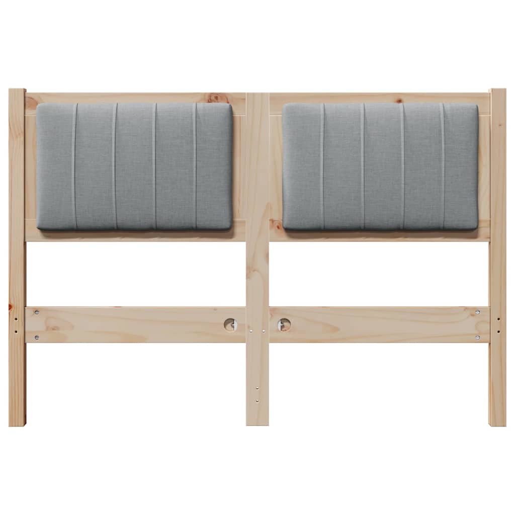 vidaXL Tapicerowane wezgłowie Brązowy 120 cm Lite drewno sosnowe