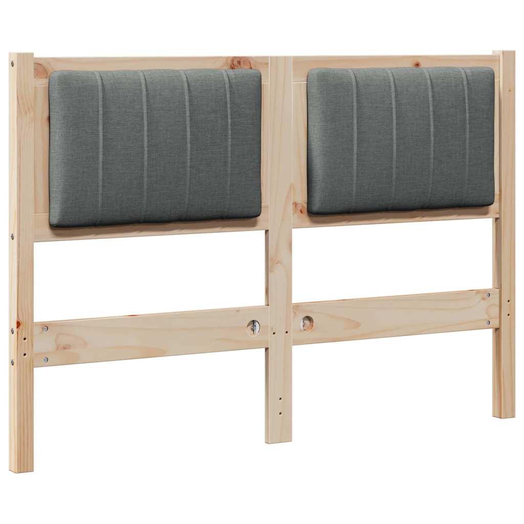 vidaXL Tapicerowane wezgłowie Brązowy 120 cm Lite drewno sosnowe