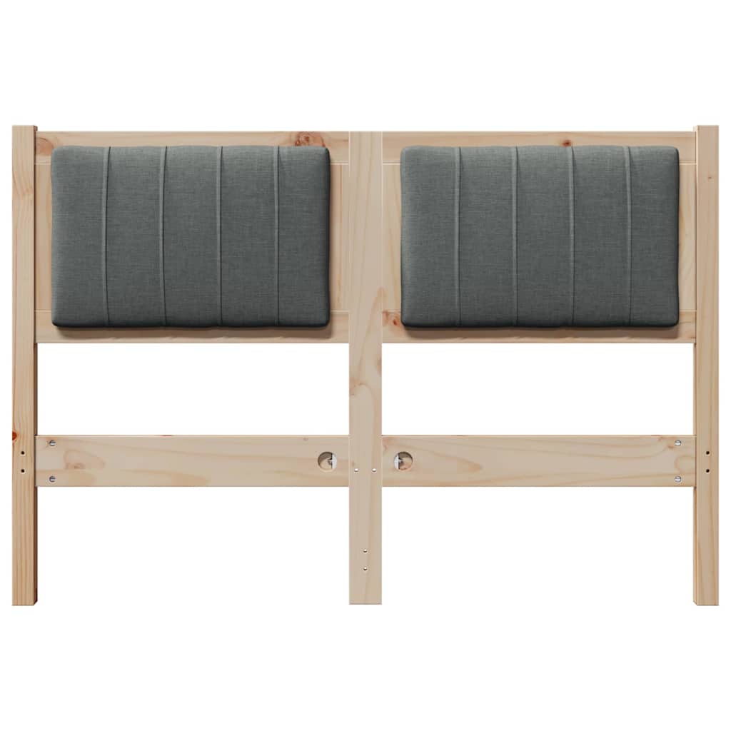 vidaXL Tapicerowane wezgłowie Brązowy 120 cm Lite drewno sosnowe