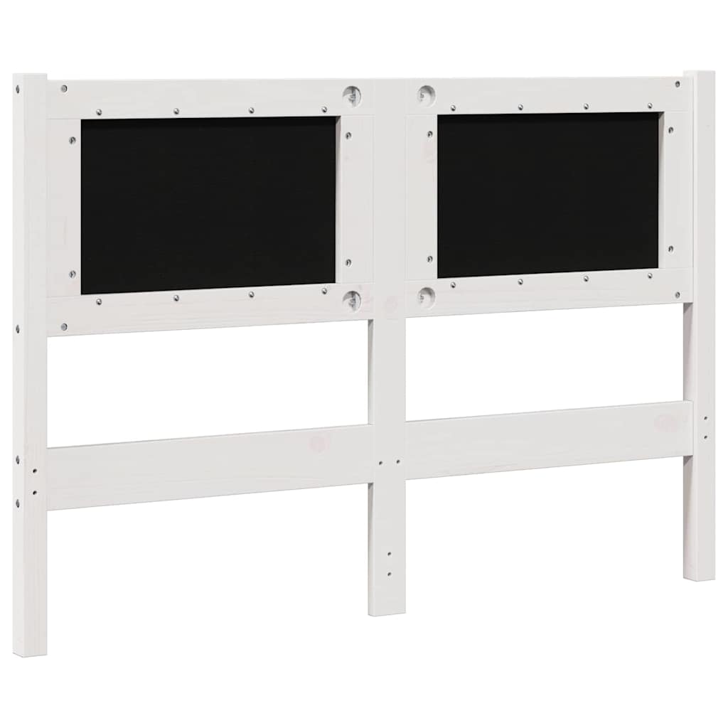 vidaXL Tapicerowane wezgłowie Biały 120 cm Lite drewno sosnowe