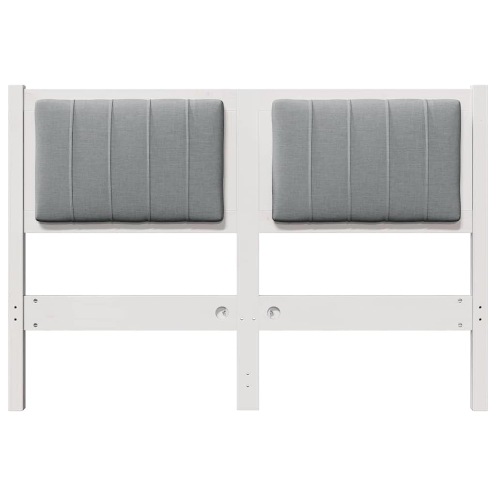 vidaXL Tapicerowane wezgłowie Biały 120 cm Lite drewno sosnowe