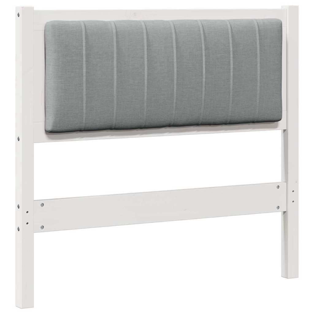 vidaXL Tapicerowane wezgłowie Biały 90 cm Lite drewno sosnowe