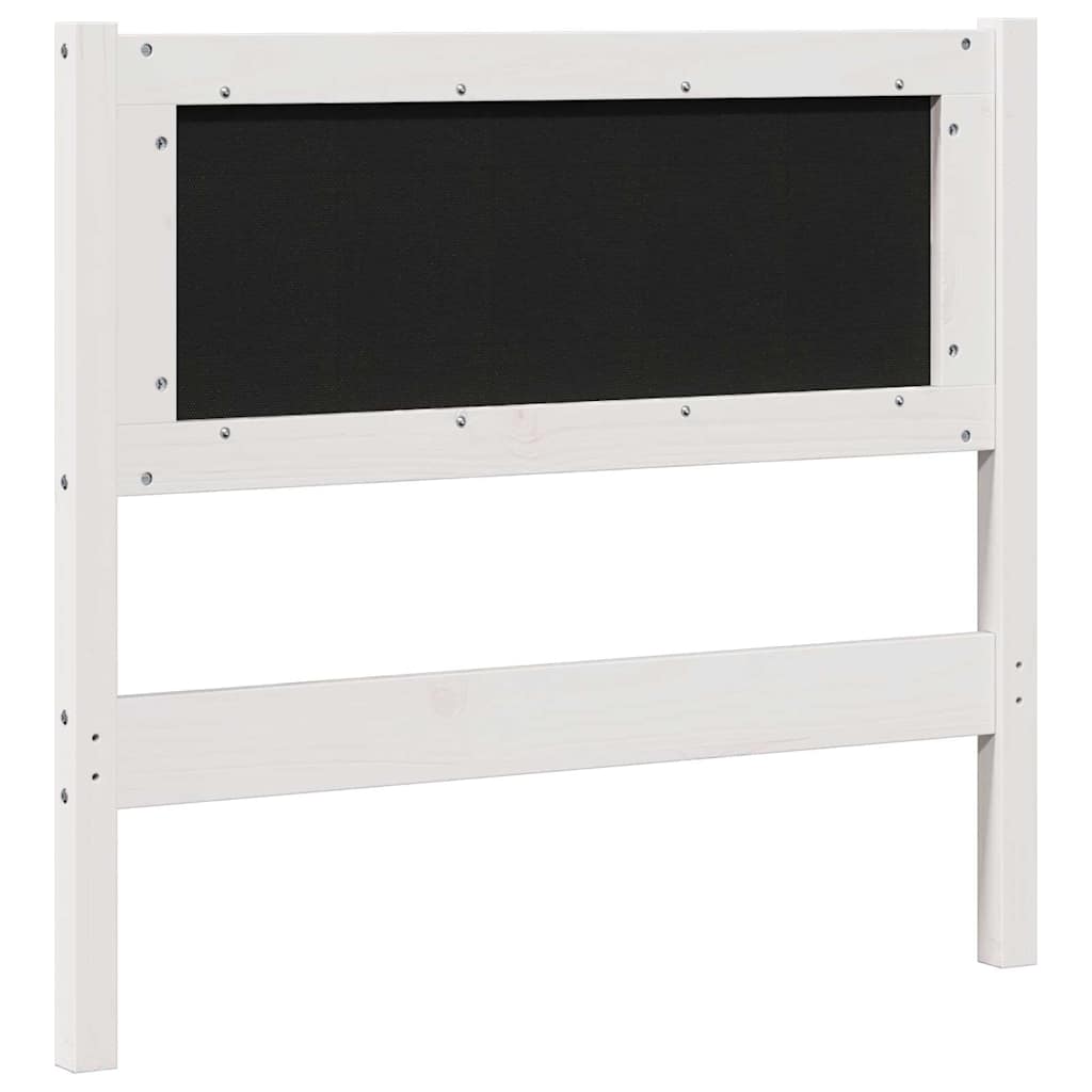 vidaXL Tapicerowane wezgłowie Biały 90 cm Lite drewno sosnowe