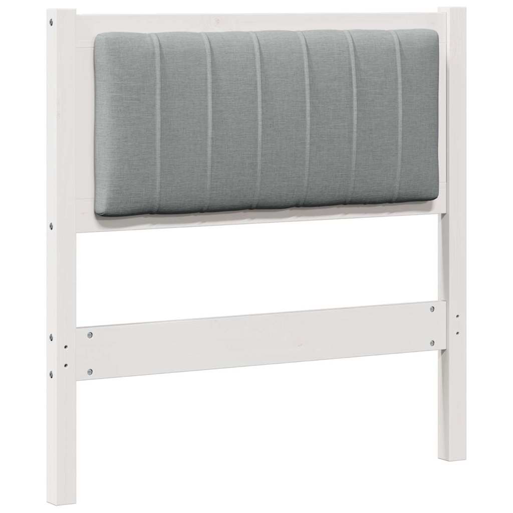 vidaXL Tapicerowane wezgłowie Biały 75 cm Lite drewno sosnowe