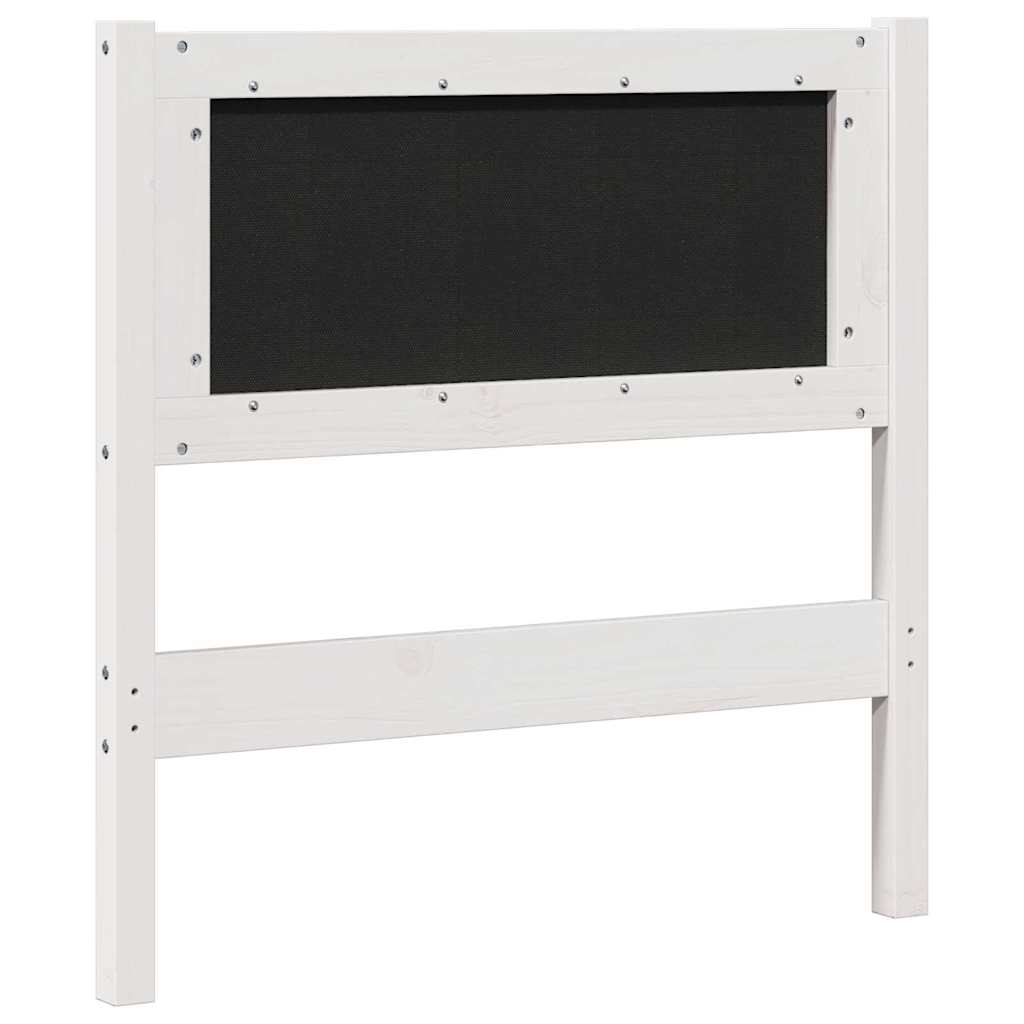 vidaXL Tapicerowane wezgłowie Biały 75 cm Lite drewno sosnowe
