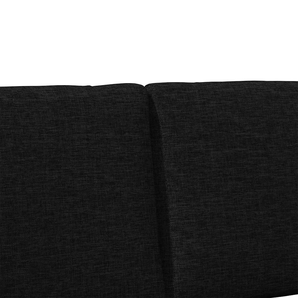 vidaXL Tapicerowane wezgłowie Czarny 200 cm Lite drewno sosnowe