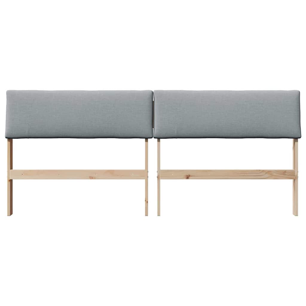 vidaXL Tapicerowane wezgłowie Jasnoszary 180 cm Lite drewno sosnowe