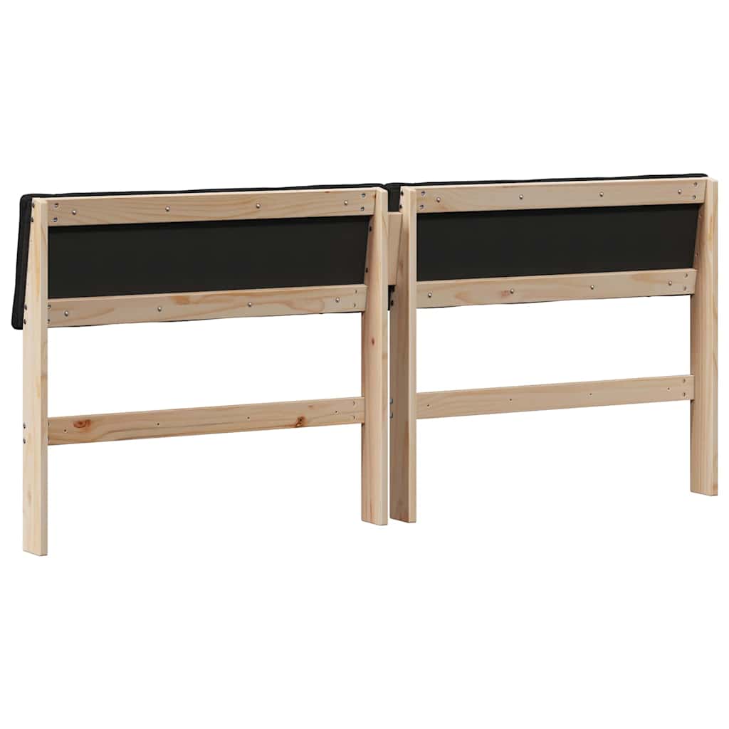 vidaXL Tapicerowane wezgłowie Czarny 180 cm Lite drewno sosnowe