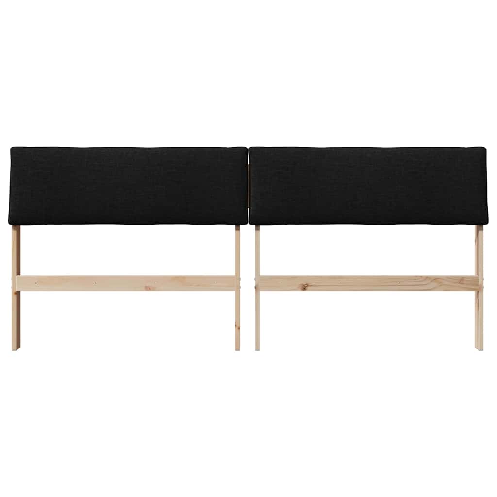 vidaXL Tapicerowane wezgłowie Czarny 180 cm Lite drewno sosnowe