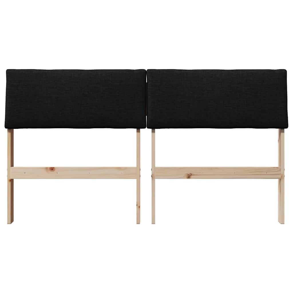vidaXL Tapicerowane wezgłowie Czarny 160 cm Lite drewno sosnowe