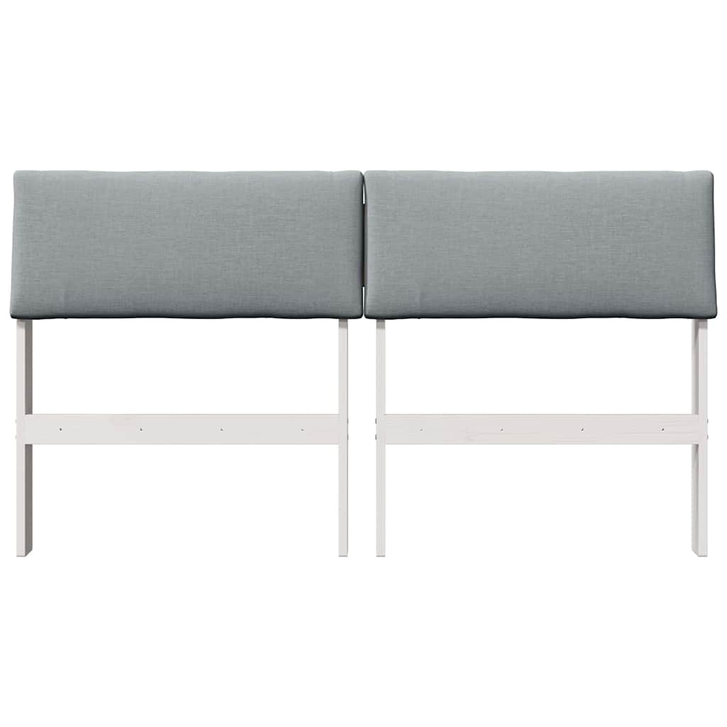 vidaXL Tapicerowane wezgłowie Jasnoszary 160 cm Lite drewno sosnowe