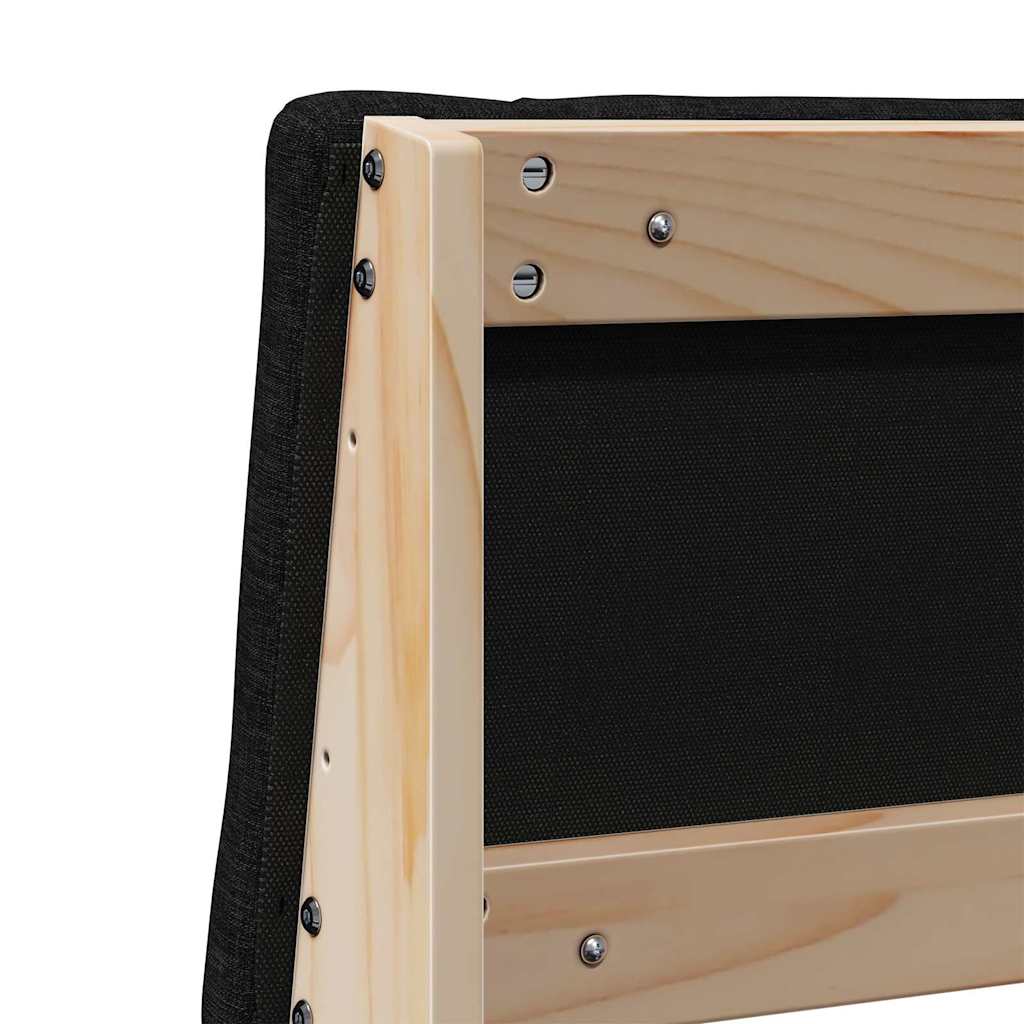 vidaXL Tapicerowane wezgłowie Czarny 150 cm Lite drewno sosnowe