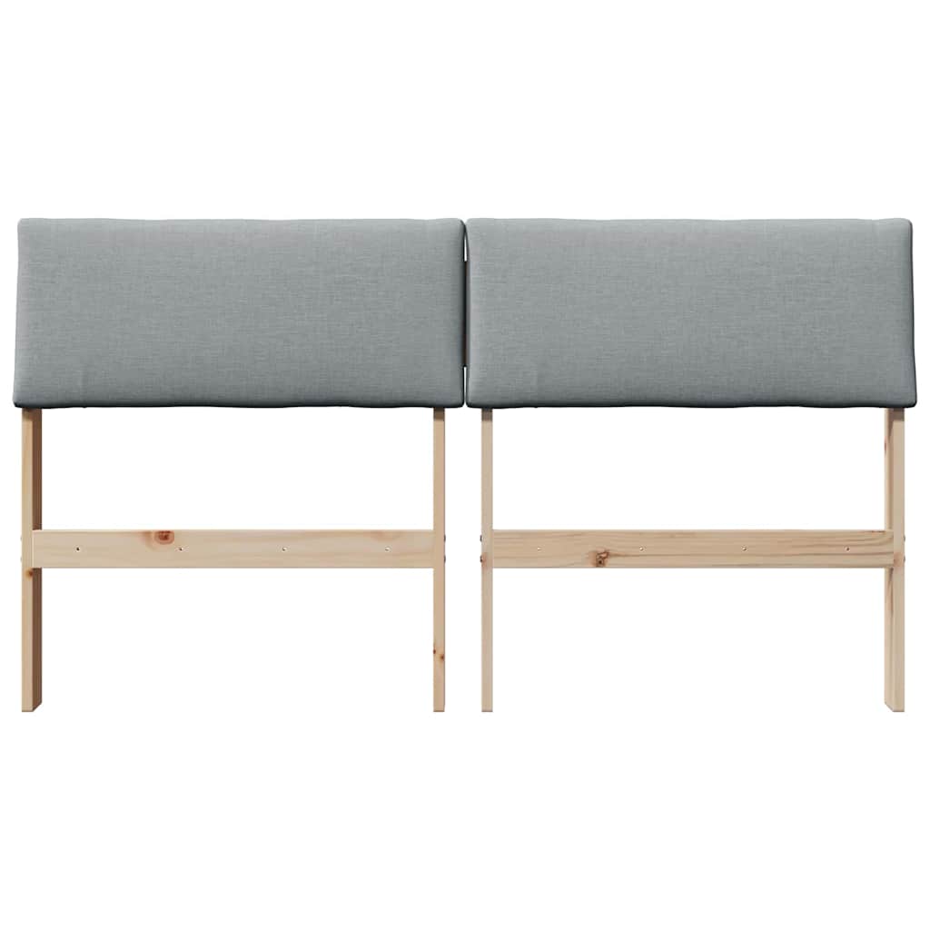 vidaXL Tapicerowane wezgłowie Jasnoszary 140 cm Lite drewno sosnowe