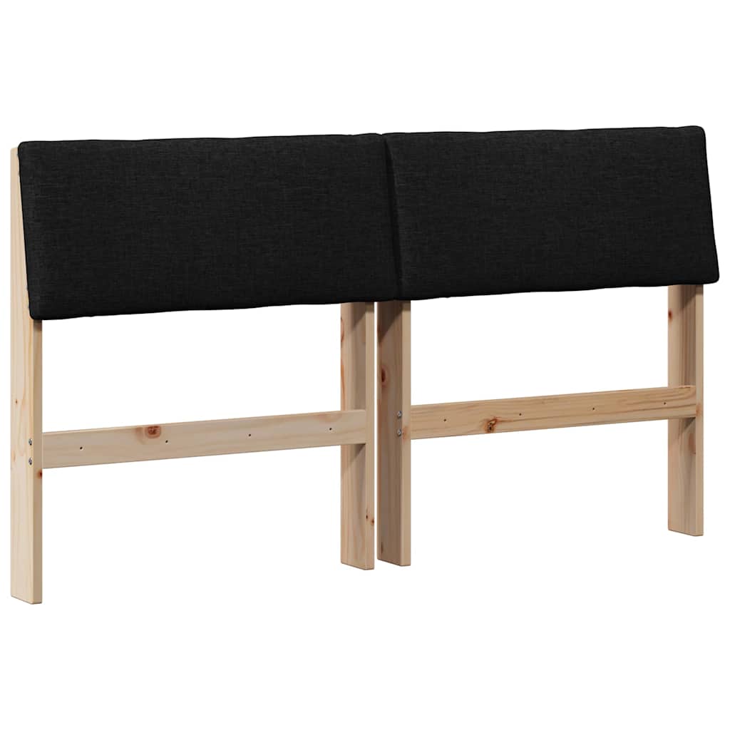 vidaXL Tapicerowane wezgłowie Czarny 140 cm Lite drewno sosnowe