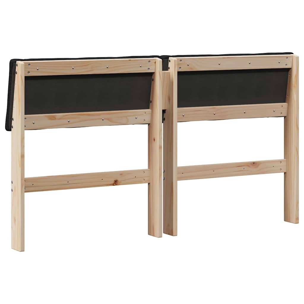vidaXL Tapicerowane wezgłowie Czarny 140 cm Lite drewno sosnowe