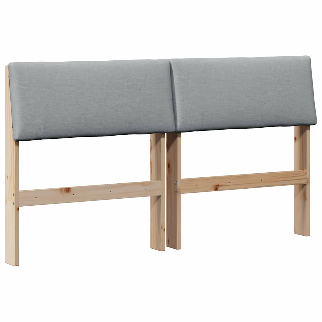vidaXL Tapicerowane wezgłowie Jasnoszary 135 cm Lite drewno sosnowe