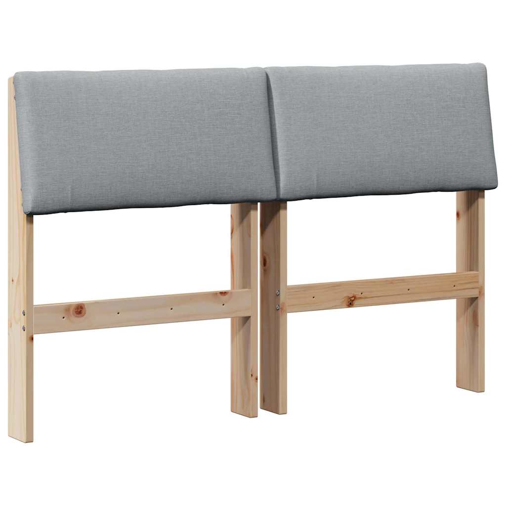 vidaXL Tapicerowane wezgłowie Jasnoszary 120 cm Lite drewno sosnowe