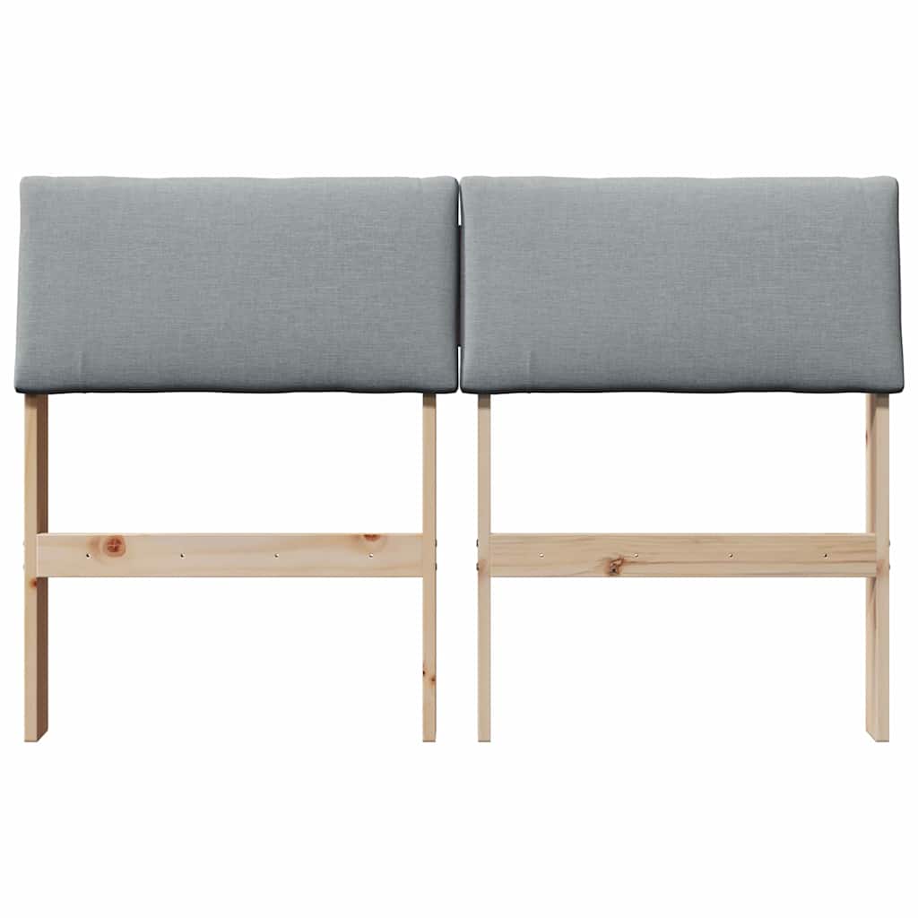 vidaXL Tapicerowane wezgłowie Jasnoszary 120 cm Lite drewno sosnowe